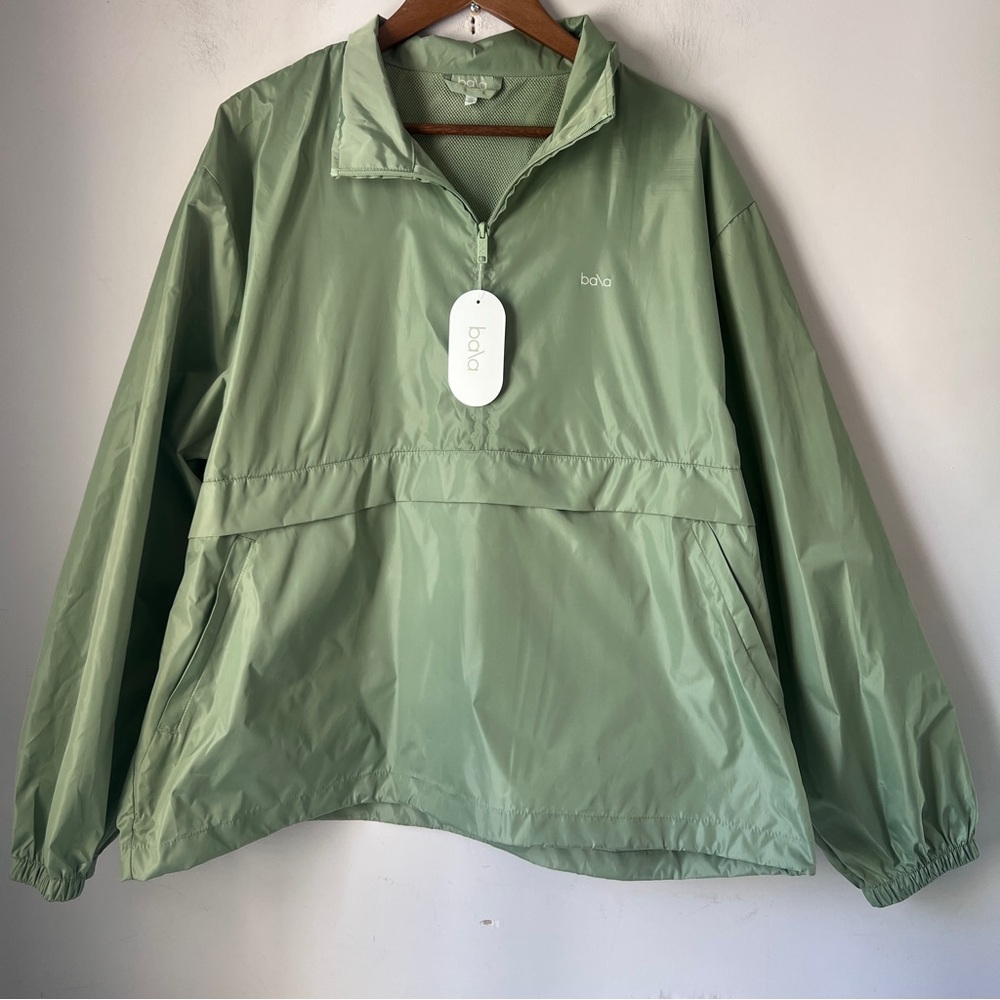 Bala Women's Light Green Utility Windbreaker Jacket Plus